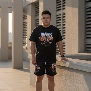 Black Graphic Men's Shorts